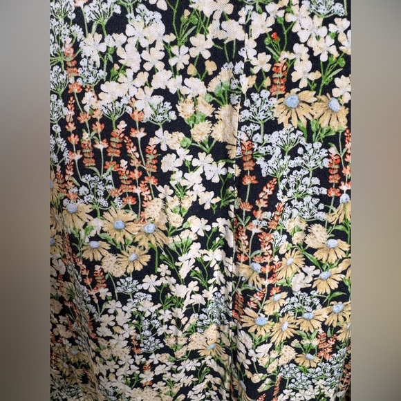 H&M Floral Midi Shirt Dress Cottagecore Prairie Boho Botanical Small - Picture 5 of 7